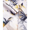 Mens Hawaiian Shirt Summer Beach Casual Short Sleeve Button Down Shirts(White Yellow Beach)