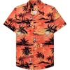 Mens Hawaiian Shirt Summer Beach Casual Short Sleeve Button Down Shirts(Dusk)