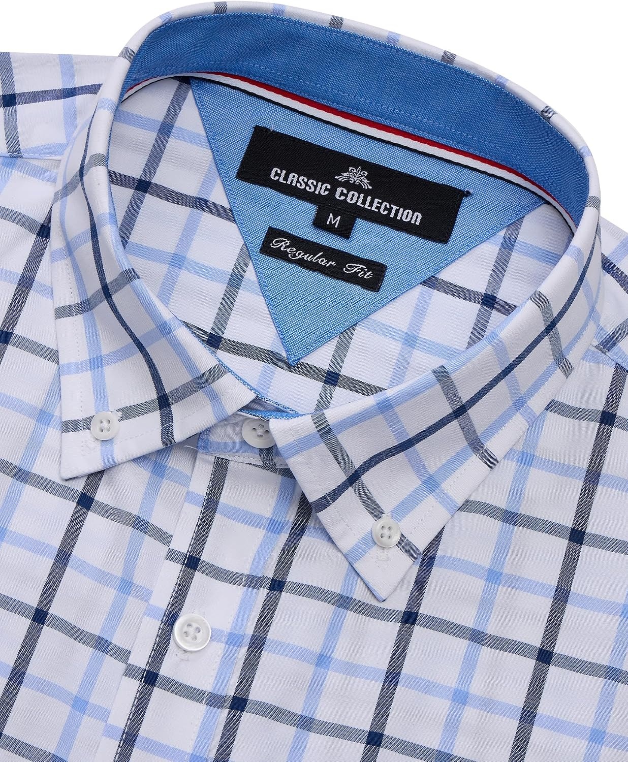 image:imageAlimens amp Gentle Plaid Mens Short Sleeve Button Down Shirts with PocketBlack Blue Check