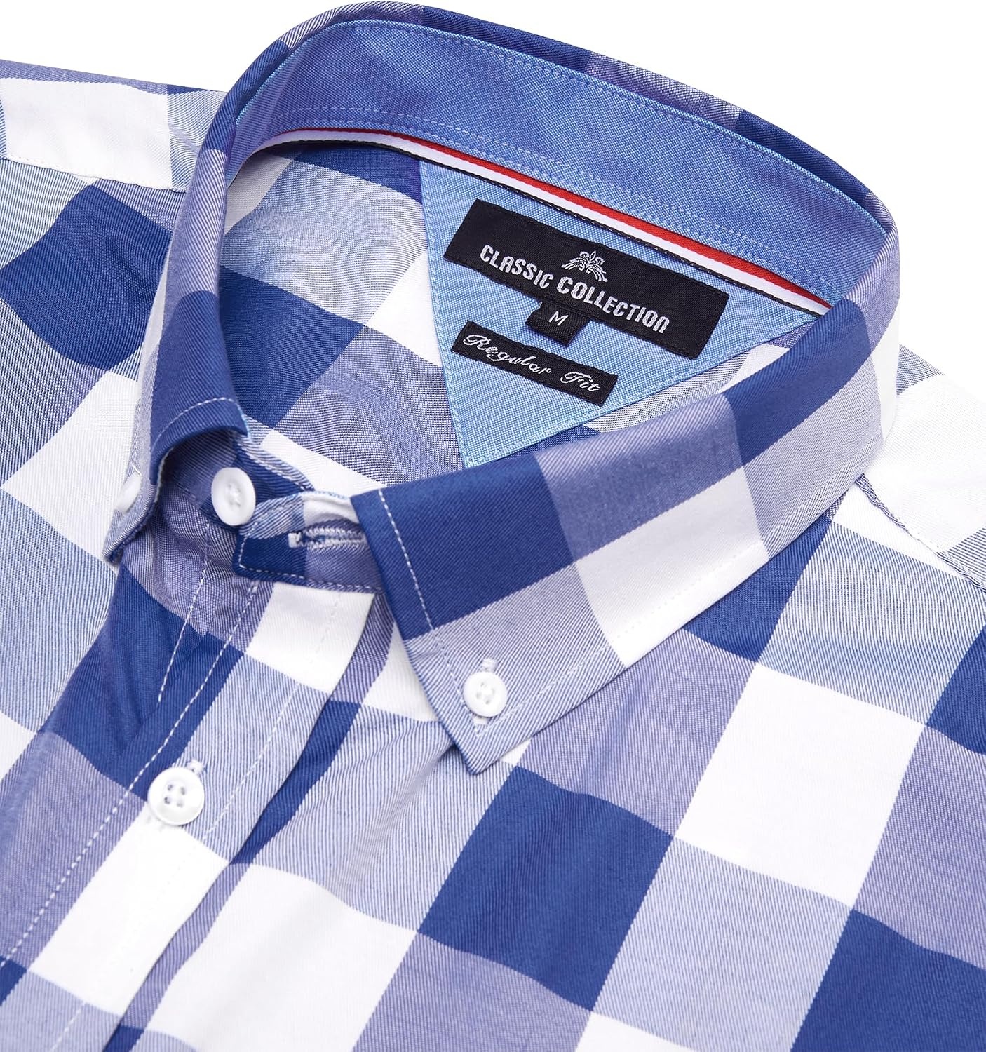 image:imageAlimens amp Gentle Plaid Mens Short Sleeve Button Down Shirts with PocketBlue Buffalo