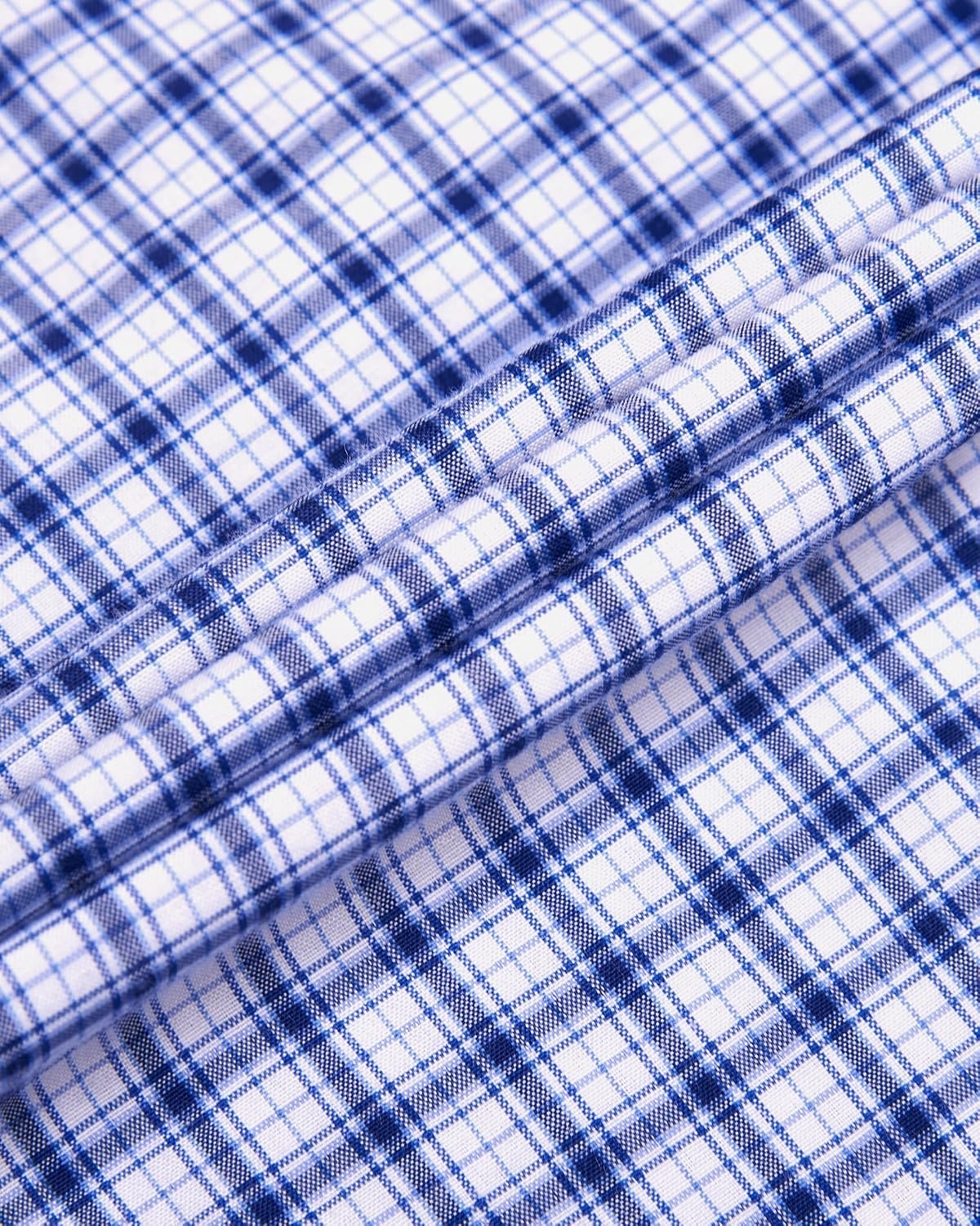 image:imageAlimens amp Gentle Plaid Mens Short Sleeve Button Down Shirts with PocketBlue Gingham