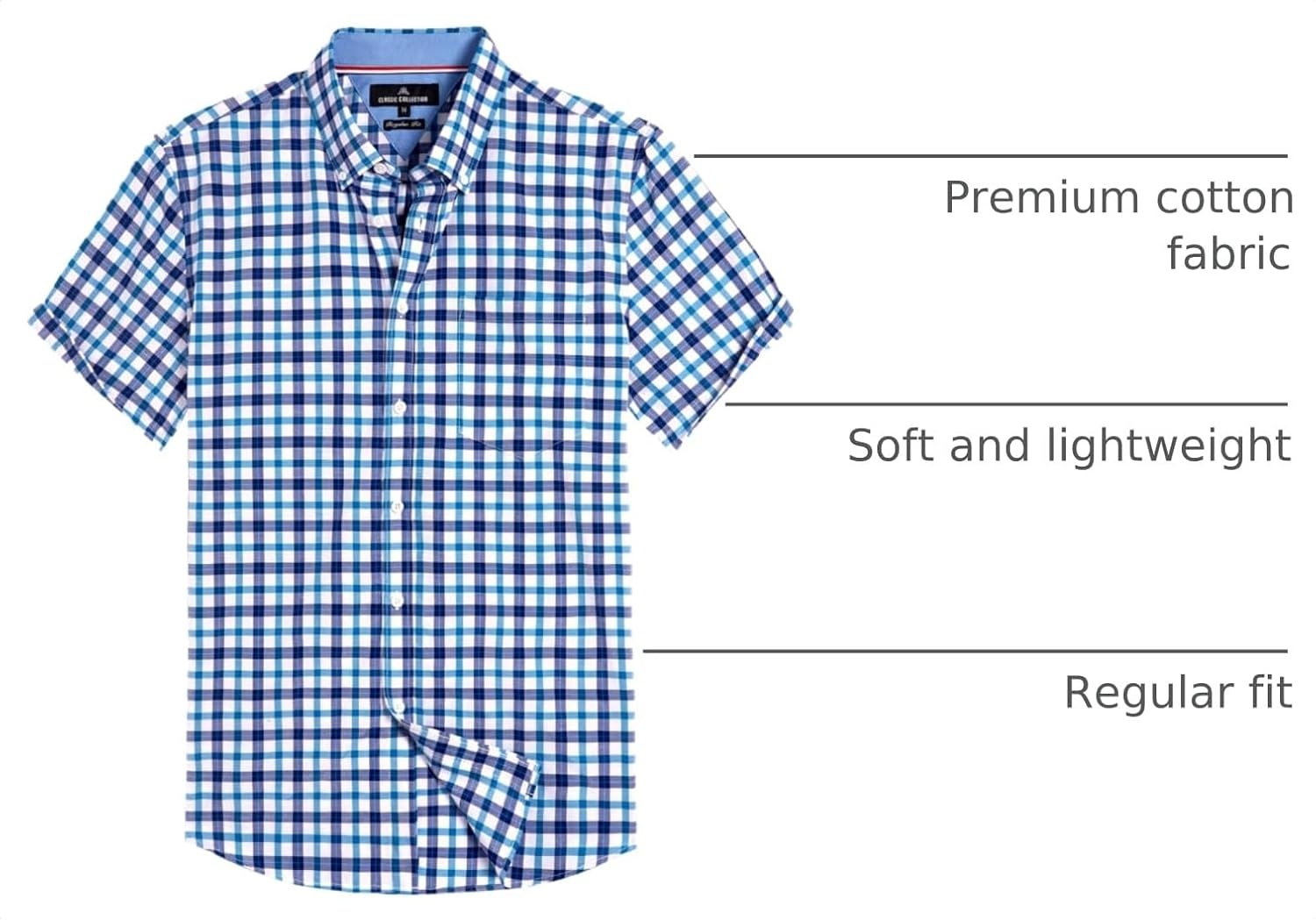image:imageAlimens amp Gentle Plaid Mens Short Sleeve Button Down Shirts with PocketBlue Navy Check