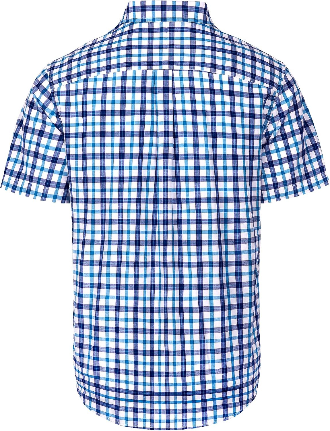 image:imageAlimens amp Gentle Plaid Mens Short Sleeve Button Down Shirts with PocketBlue Navy Check