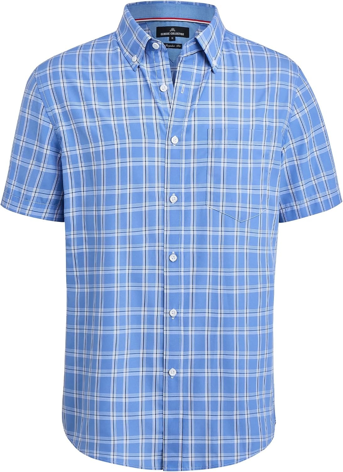 image:imageAlimens amp Gentle Plaid Mens Short Sleeve Button Down Shirts with PocketBlue Plaid