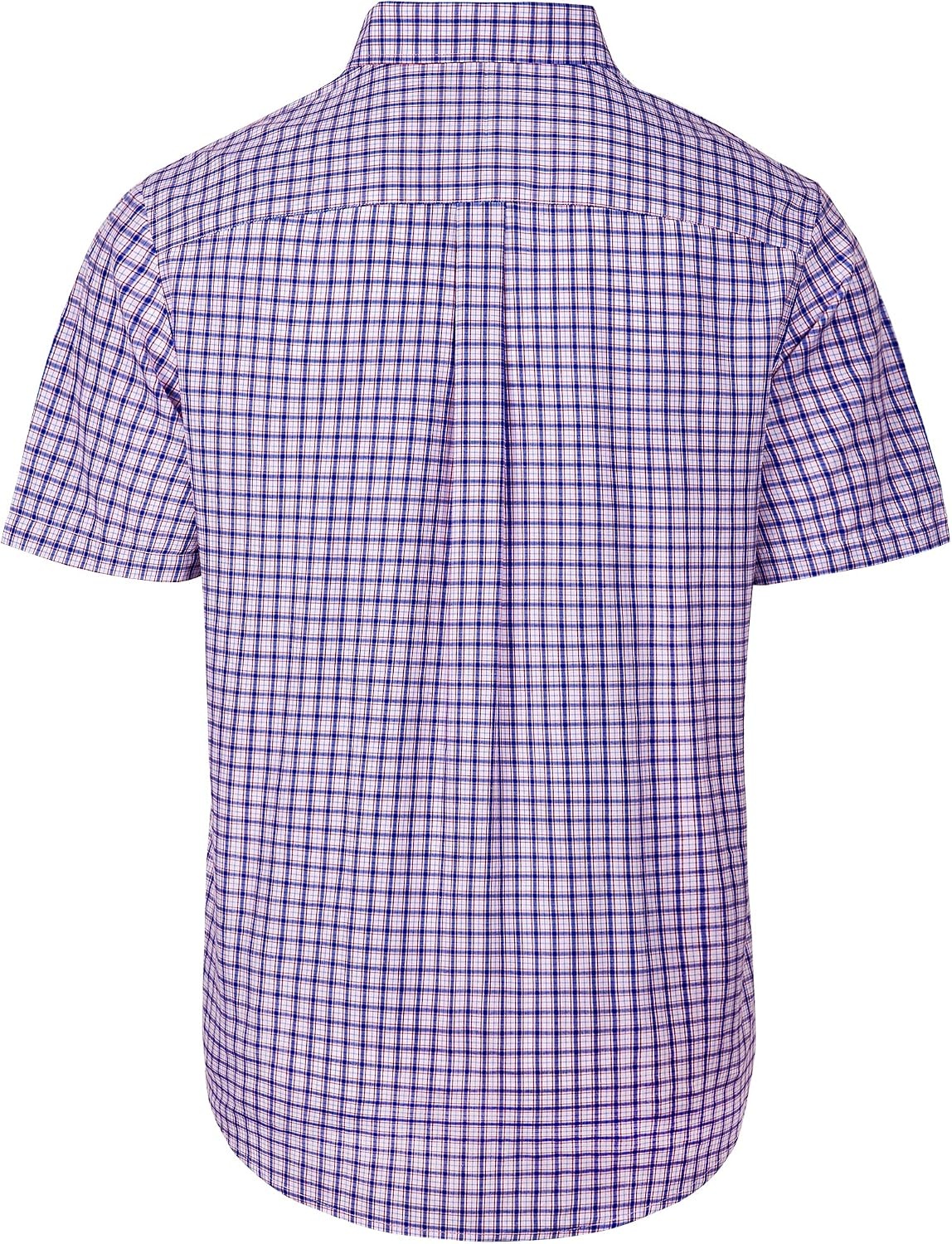 image:imageAlimens amp Gentle Plaid Mens Short Sleeve Button Down Shirts with PocketBlue Red Gingham