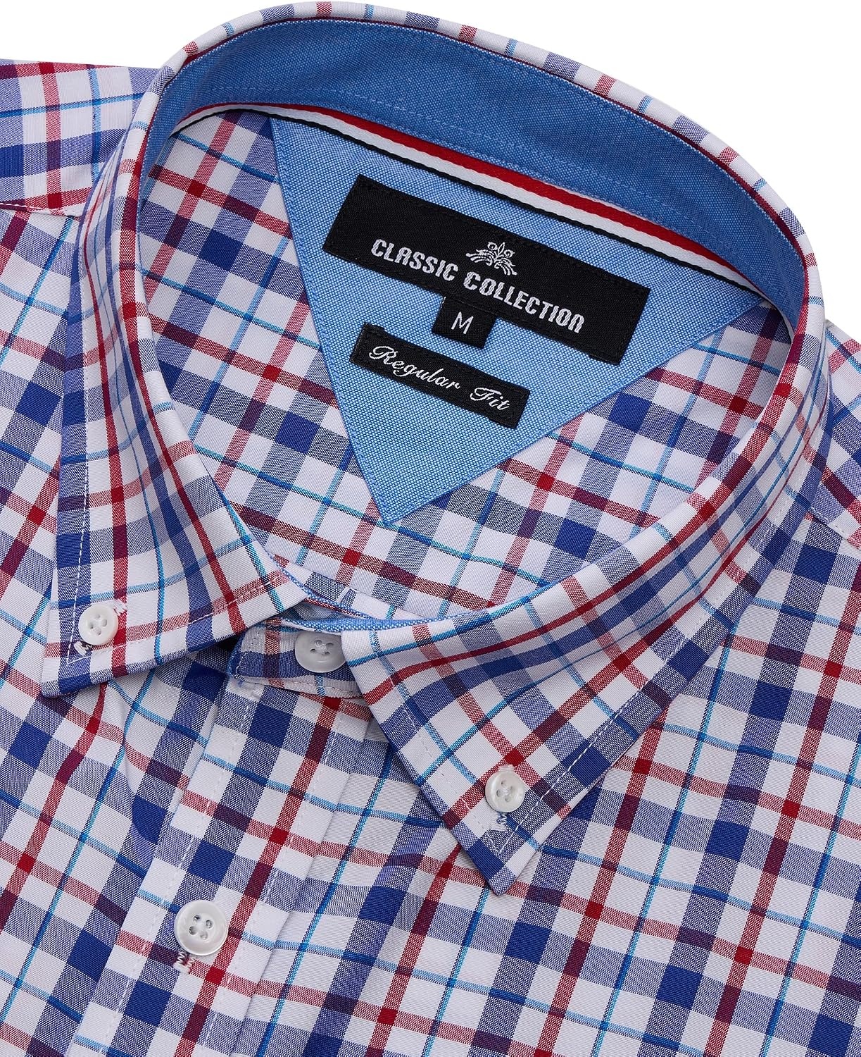image:imageAlimens amp Gentle Plaid Mens Short Sleeve Button Down Shirts with PocketBlue Red Plaid