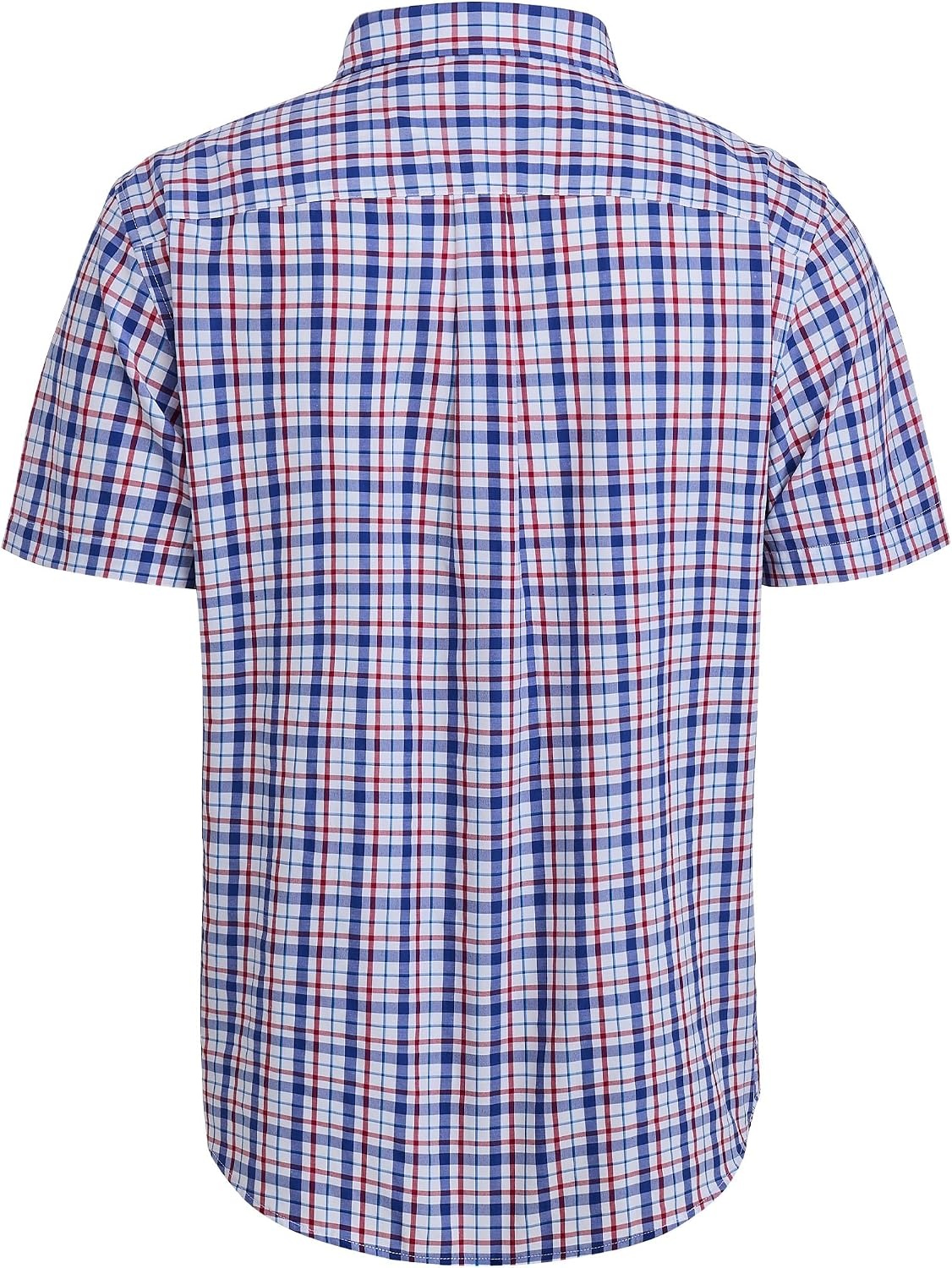 image:imageAlimens amp Gentle Plaid Mens Short Sleeve Button Down Shirts with PocketBlue Red Plaid