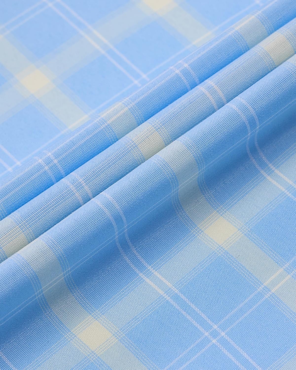image:imageAlimens amp Gentle Plaid Mens Short Sleeve Button Down Shirts with PocketBlue Yellow Plaid