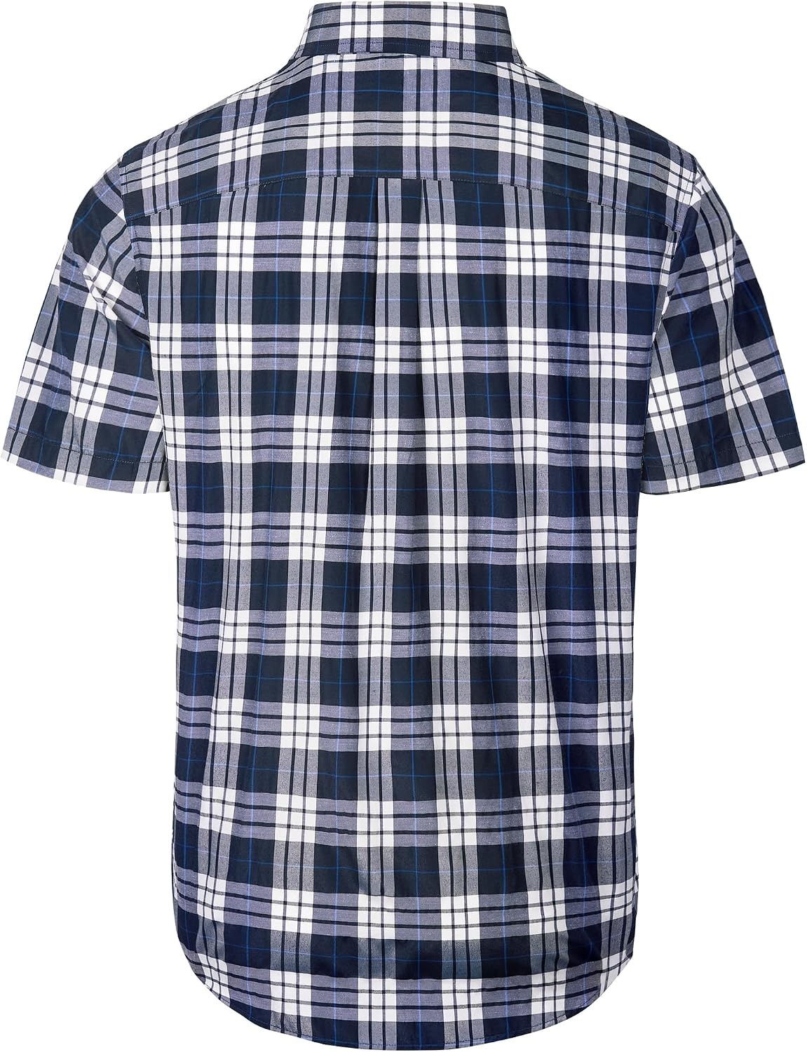 image:imageAlimens amp Gentle Plaid Mens Short Sleeve Button Down Shirts with PocketNavy Blue Plaid