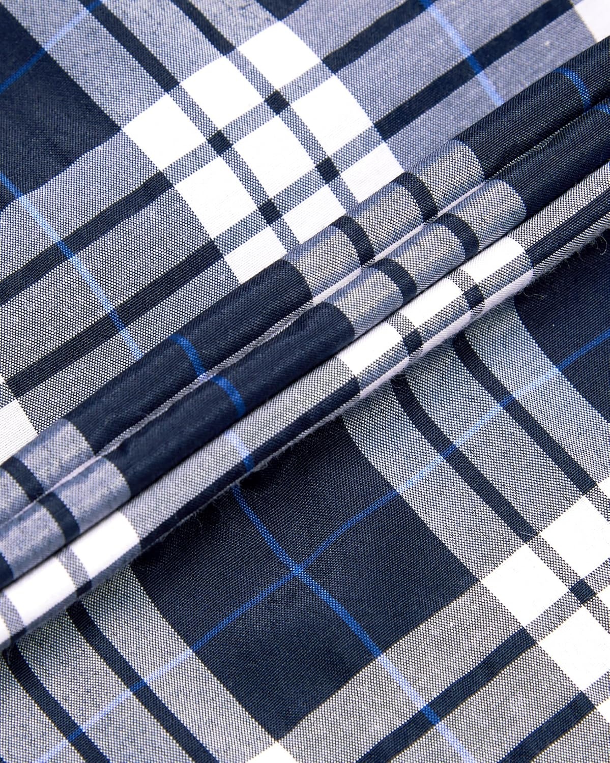 image:imageAlimens amp Gentle Plaid Mens Short Sleeve Button Down Shirts with PocketNavy Blue Plaid