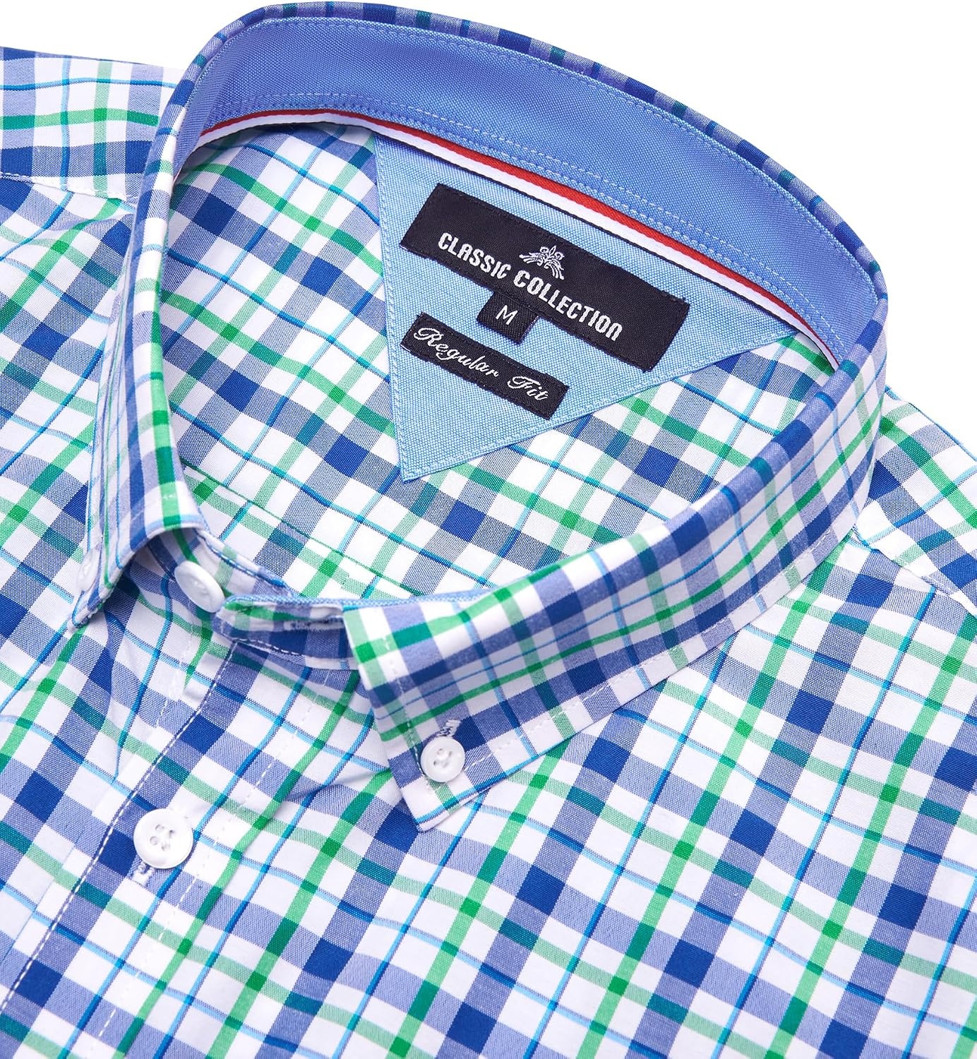 image:imageAlimens amp Gentle Plaid Mens Short Sleeve Button Down Shirts with PocketNavy Green Check