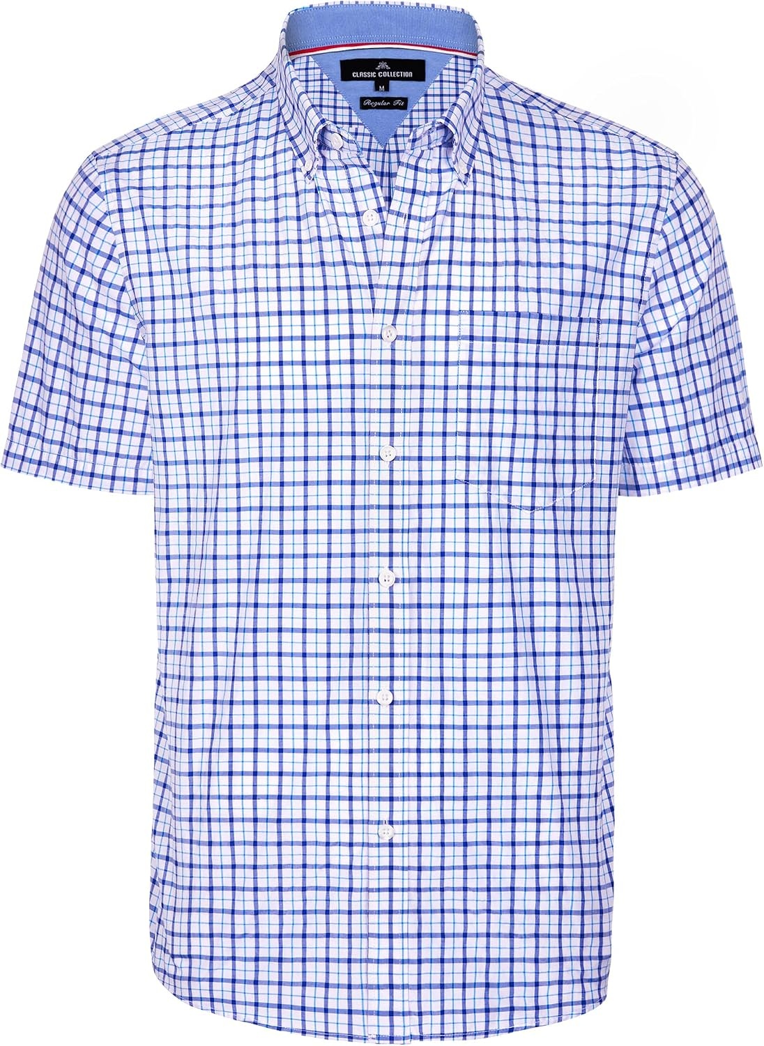 image:imageAlimens amp Gentle Plaid Mens Short Sleeve Button Down Shirts with PocketNavy Red Small Plaid