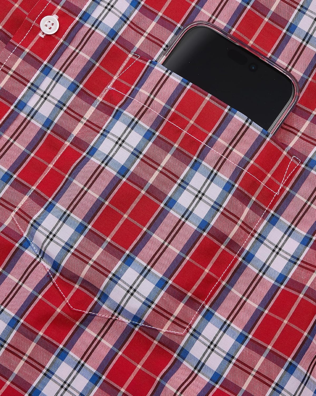 image:imageAlimens amp Gentle Plaid Mens Short Sleeve Button Down Shirts with PocketRed Blue Plaid