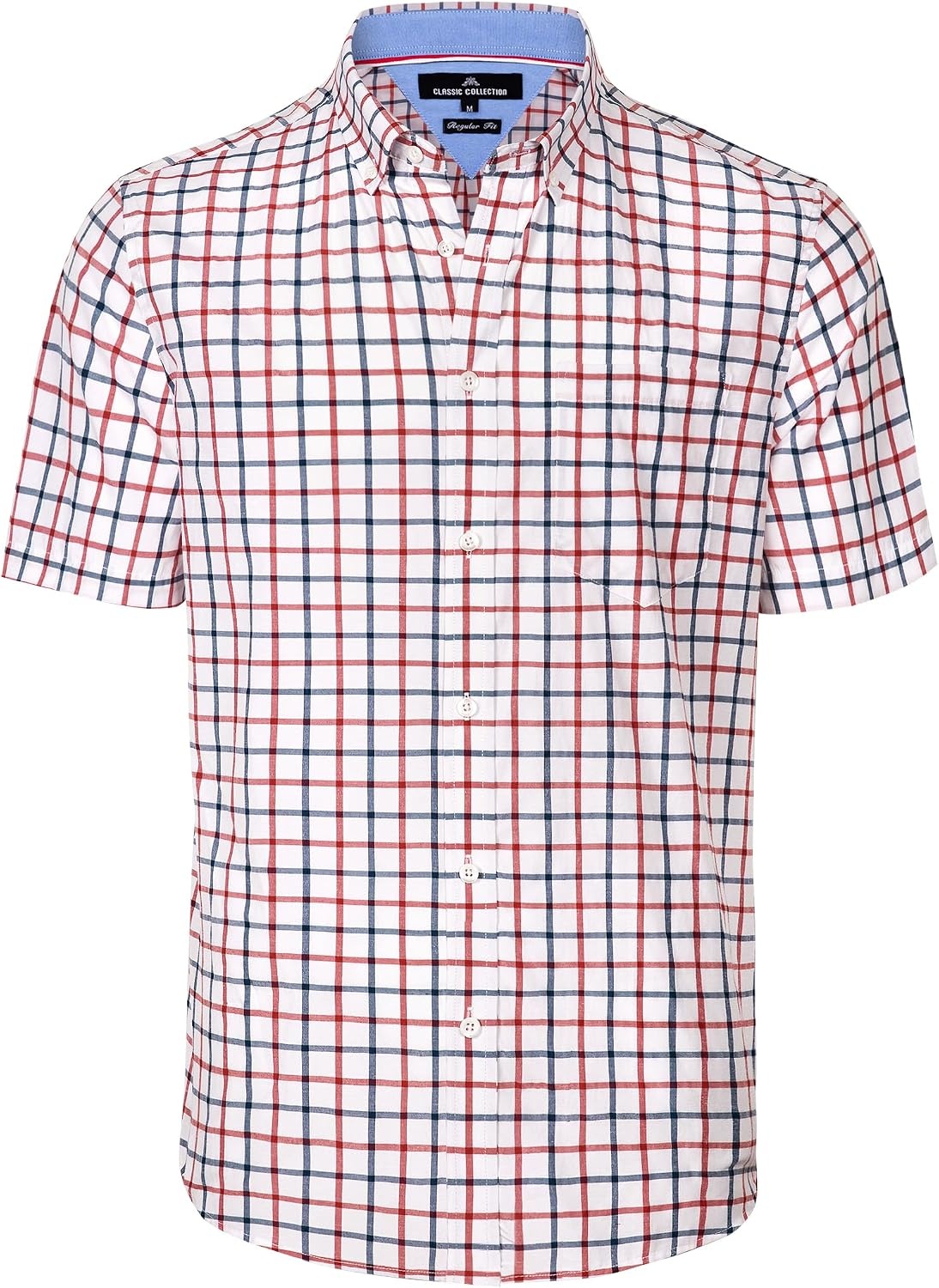 image:imageAlimens amp Gentle Plaid Mens Short Sleeve Button Down Shirts with PocketRed Check