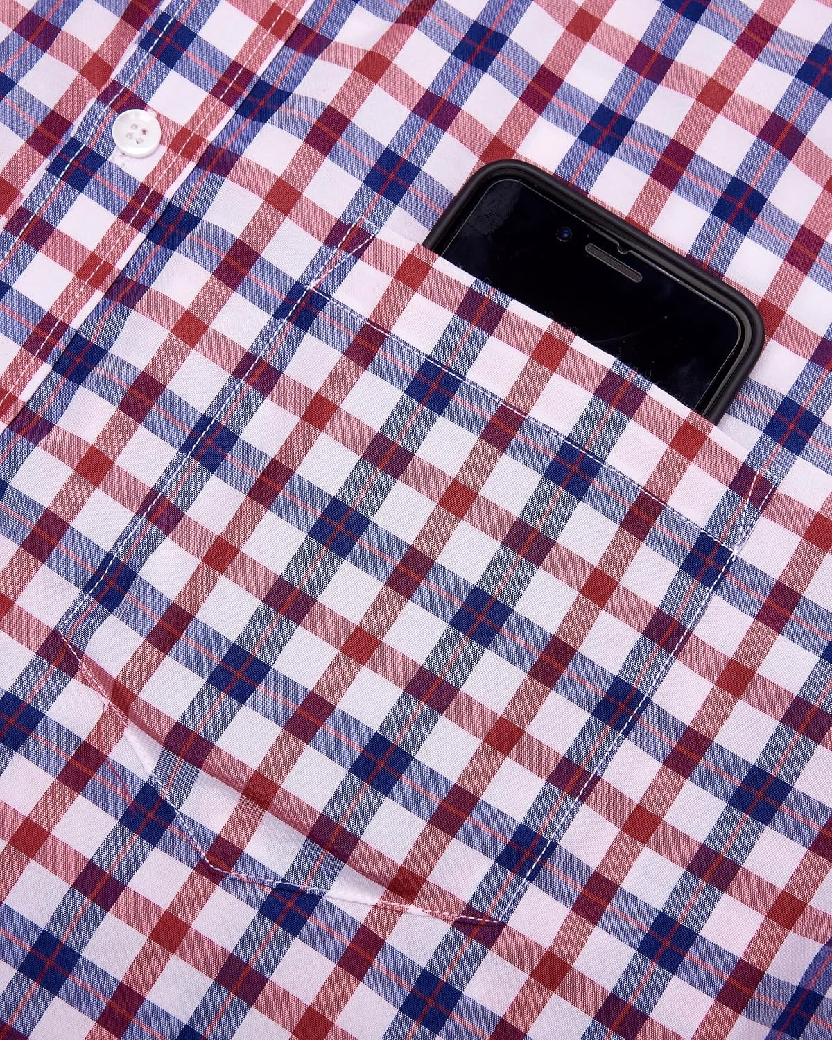 image:imageAlimens amp Gentle Plaid Mens Short Sleeve Button Down Shirts with PocketRed Navy Check