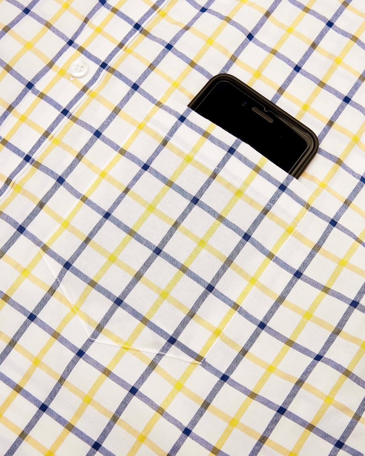 image:imageAlimens amp Gentle Plaid Mens Short Sleeve Button Down Shirts with PocketYellow Check