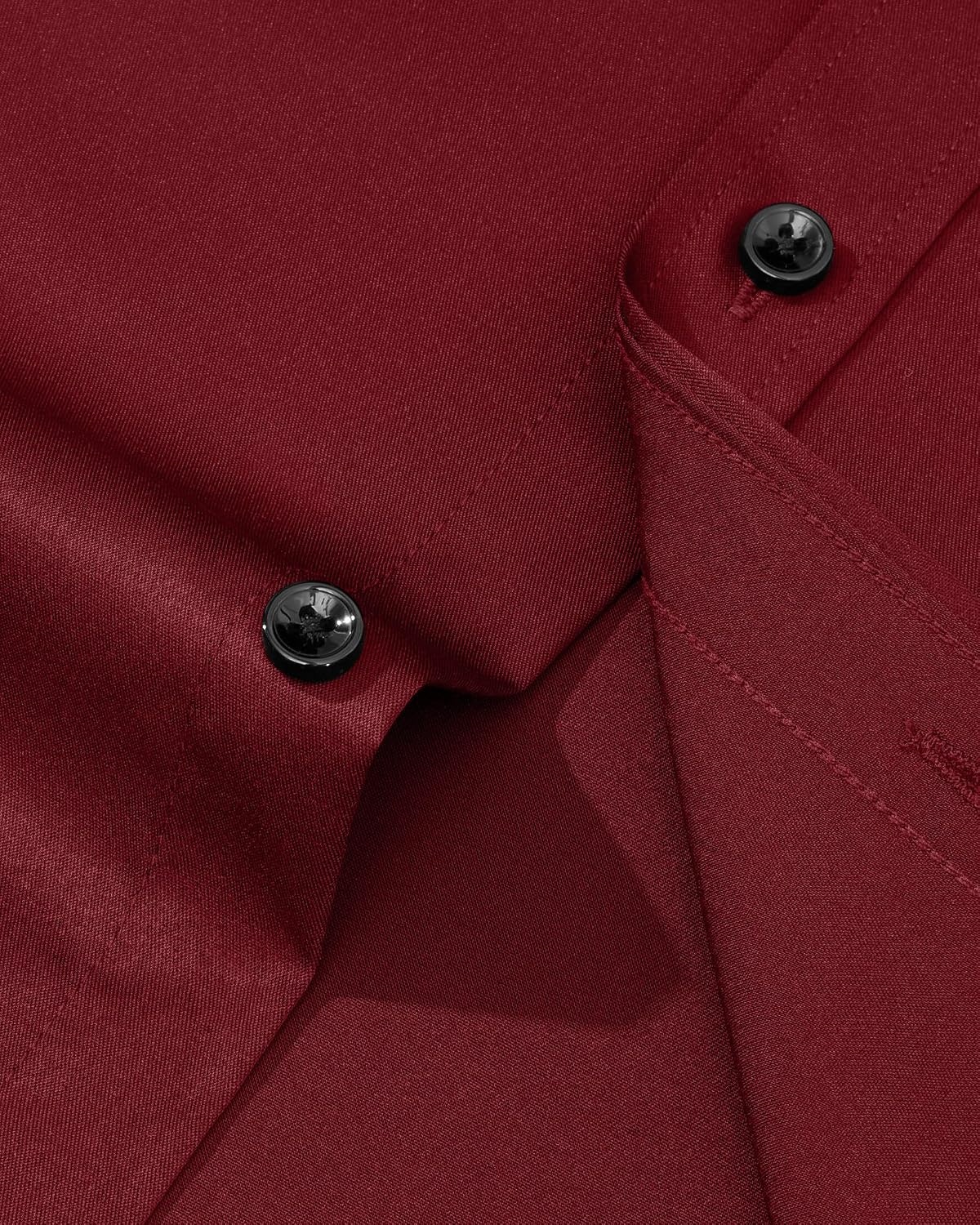 image:imageMens Dress Shirt Long Sleeve Wrinkle Free Stretch Button Down ShirtsBurgundy
