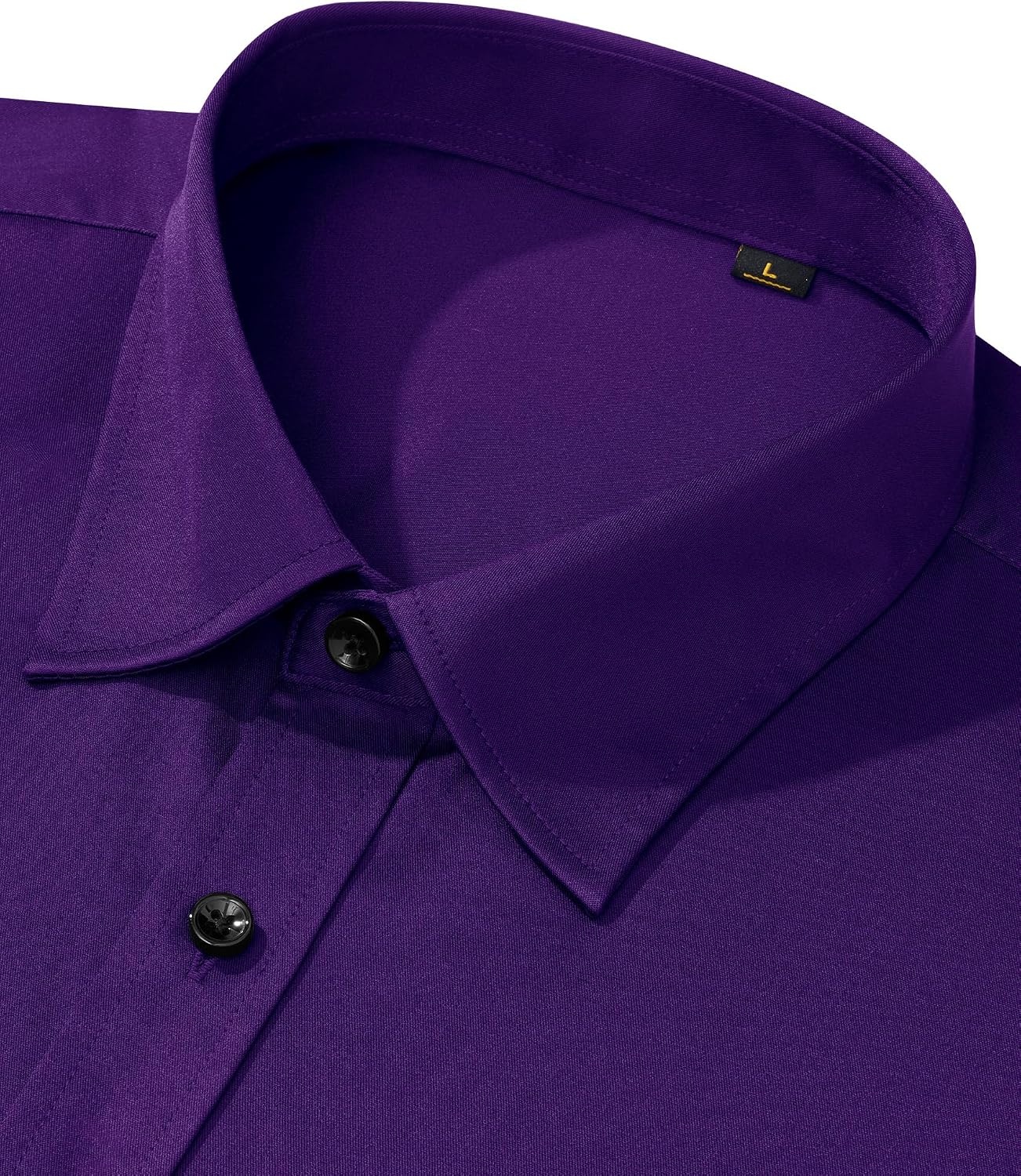 image:imageMens Dress Shirt Long Sleeve Wrinkle Free Stretch Button Down ShirtsPurple