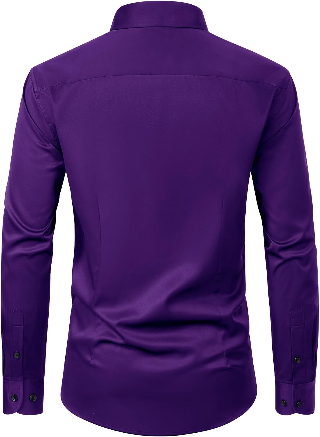 image:imageMens Dress Shirt Long Sleeve Wrinkle Free Stretch Button Down ShirtsPurple
