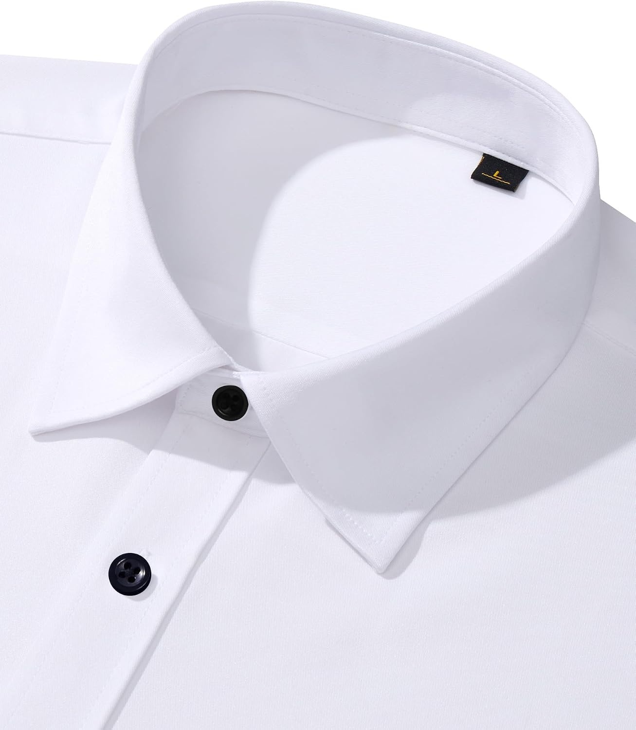 image:imageMens Dress Shirt Long Sleeve Wrinkle Free Stretch Button Down ShirtsWhite
