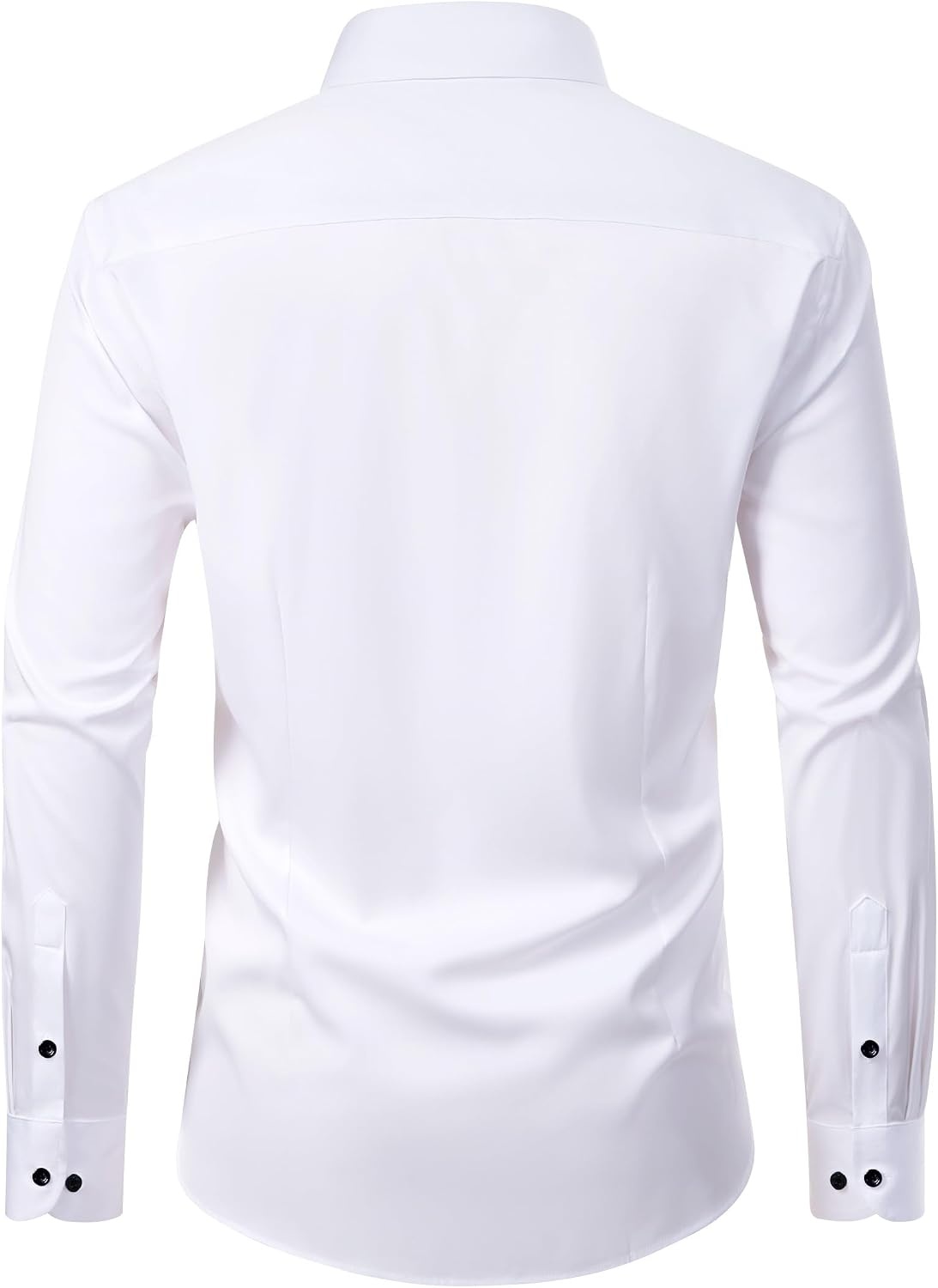 image:imageMens Dress Shirt Long Sleeve Wrinkle Free Stretch Button Down ShirtsWhite