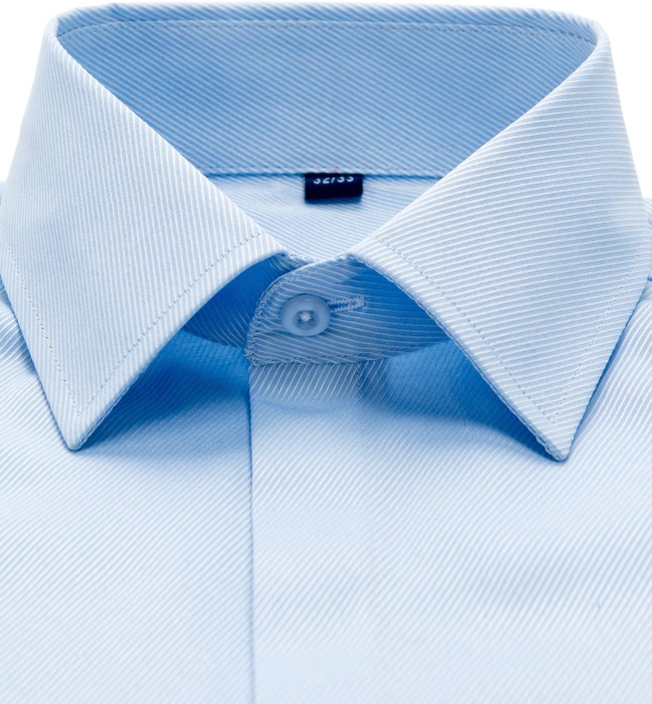 image:imageMens Dress Shirts French Cuff Regular Fit Formal Tuxedo Cufflinks ShirtTwilled Blue