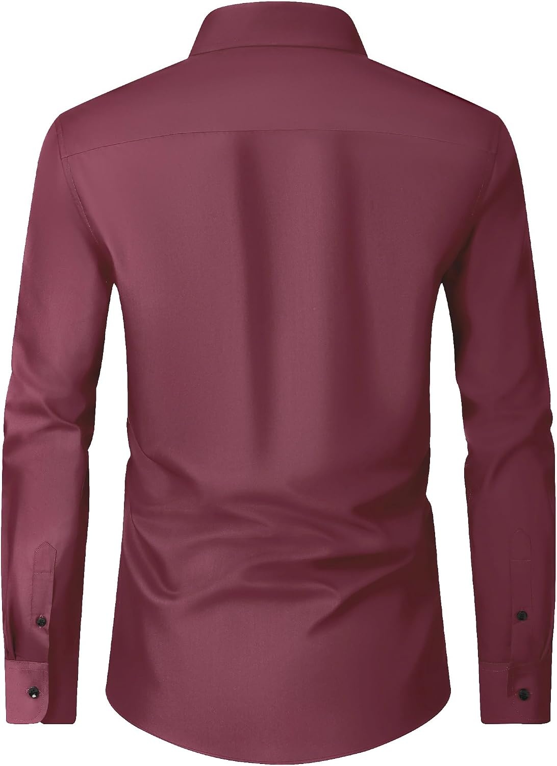 image:imageMens Dress Shirts Long Sleeve Wrinkle Free Business Button Down ShirtDark Red