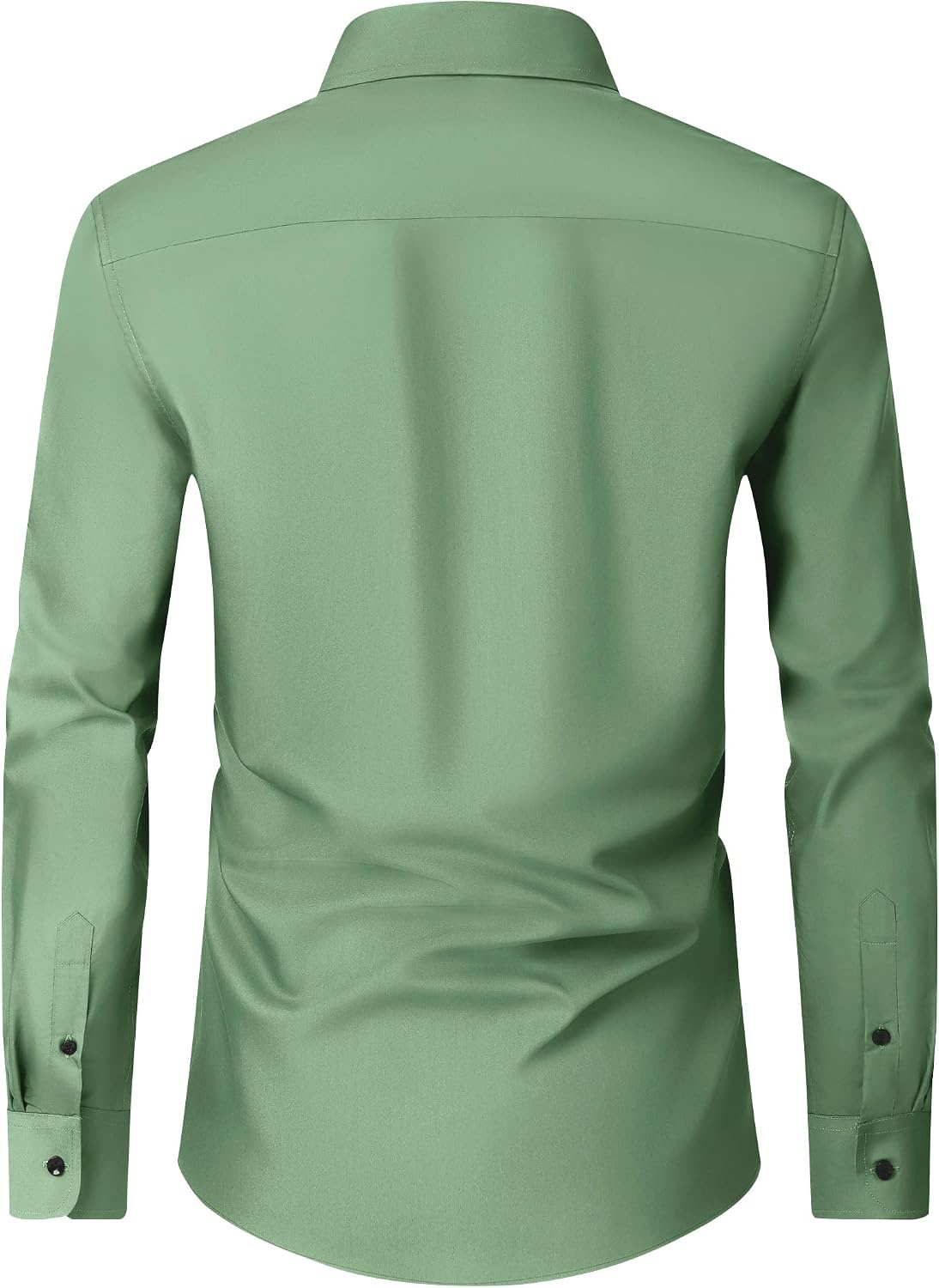 image:imageMens Dress Shirts Long Sleeve Wrinkle Free Business Button Down ShirtGrayish Green