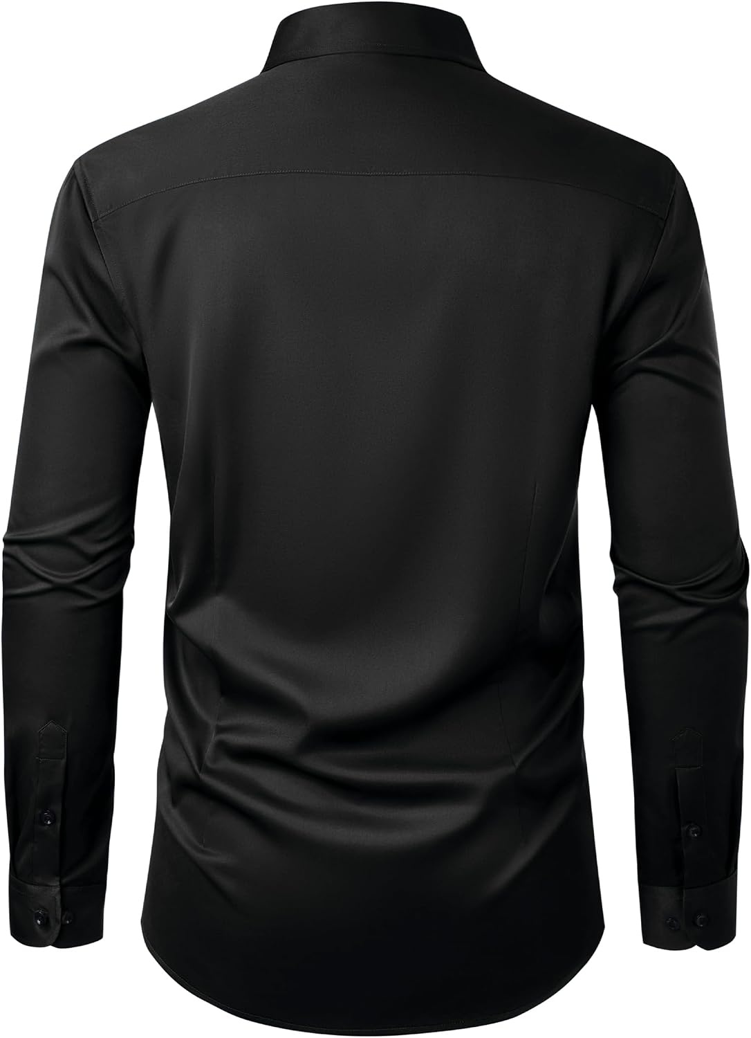 image:imageMens Dress Shirts Odor Resistant Long Sleeve Button Down Shirt StretchyBlack