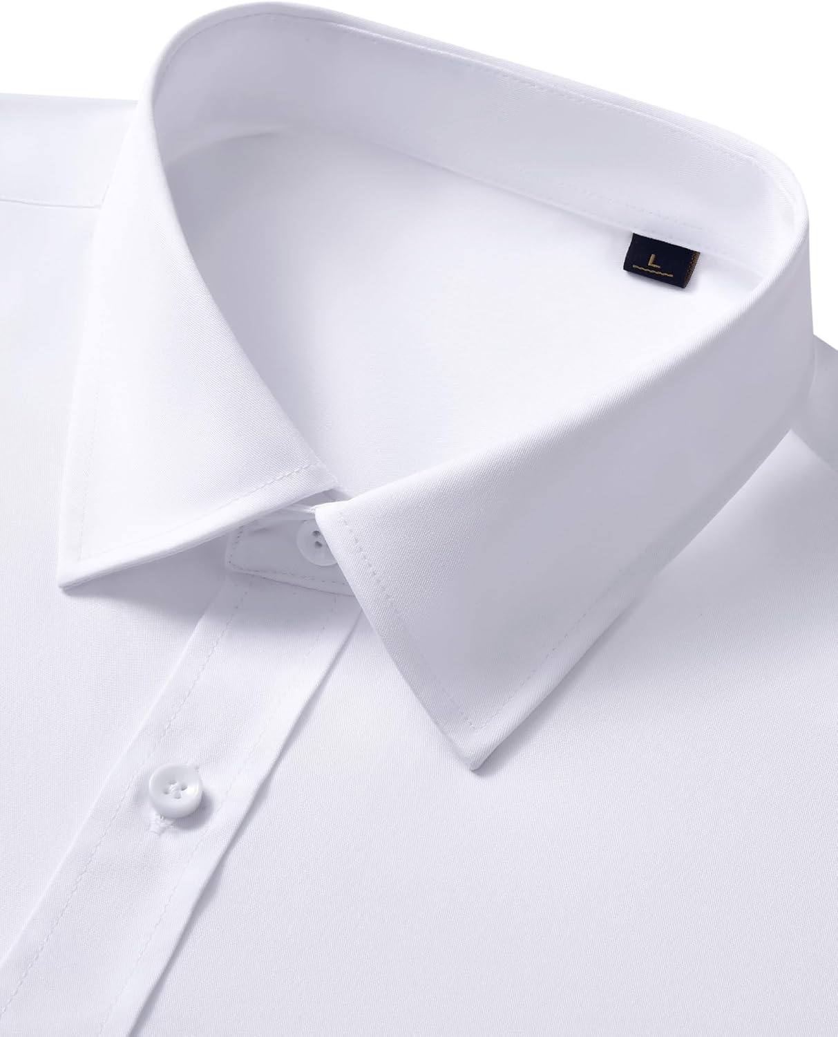 image:imageMens Dress Shirts Odor Resistant Long Sleeve Button Down Shirt StretchyClassic White