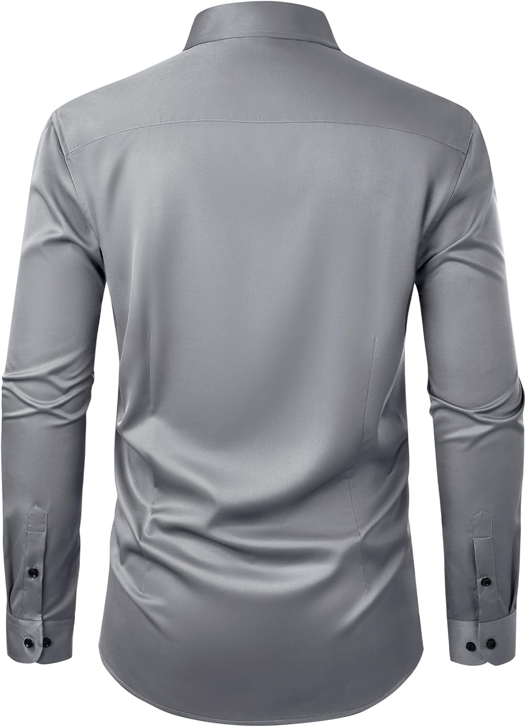 image:imageMens Dress Shirts Odor Resistant Long Sleeve Button Down Shirt StretchyGrey