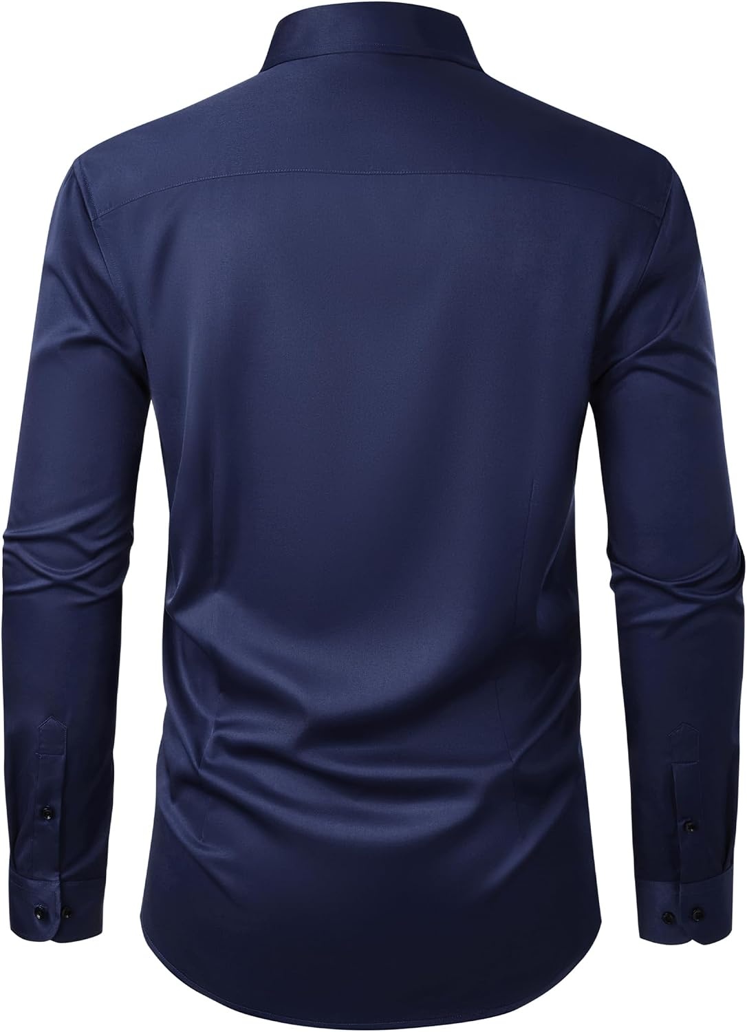 image:imageMens Dress Shirts Odor Resistant Long Sleeve Button Down Shirt StretchyNavy Blue