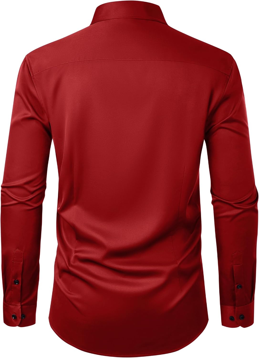 image:imageMens Dress Shirts Odor Resistant Long Sleeve Button Down Shirt StretchyRed