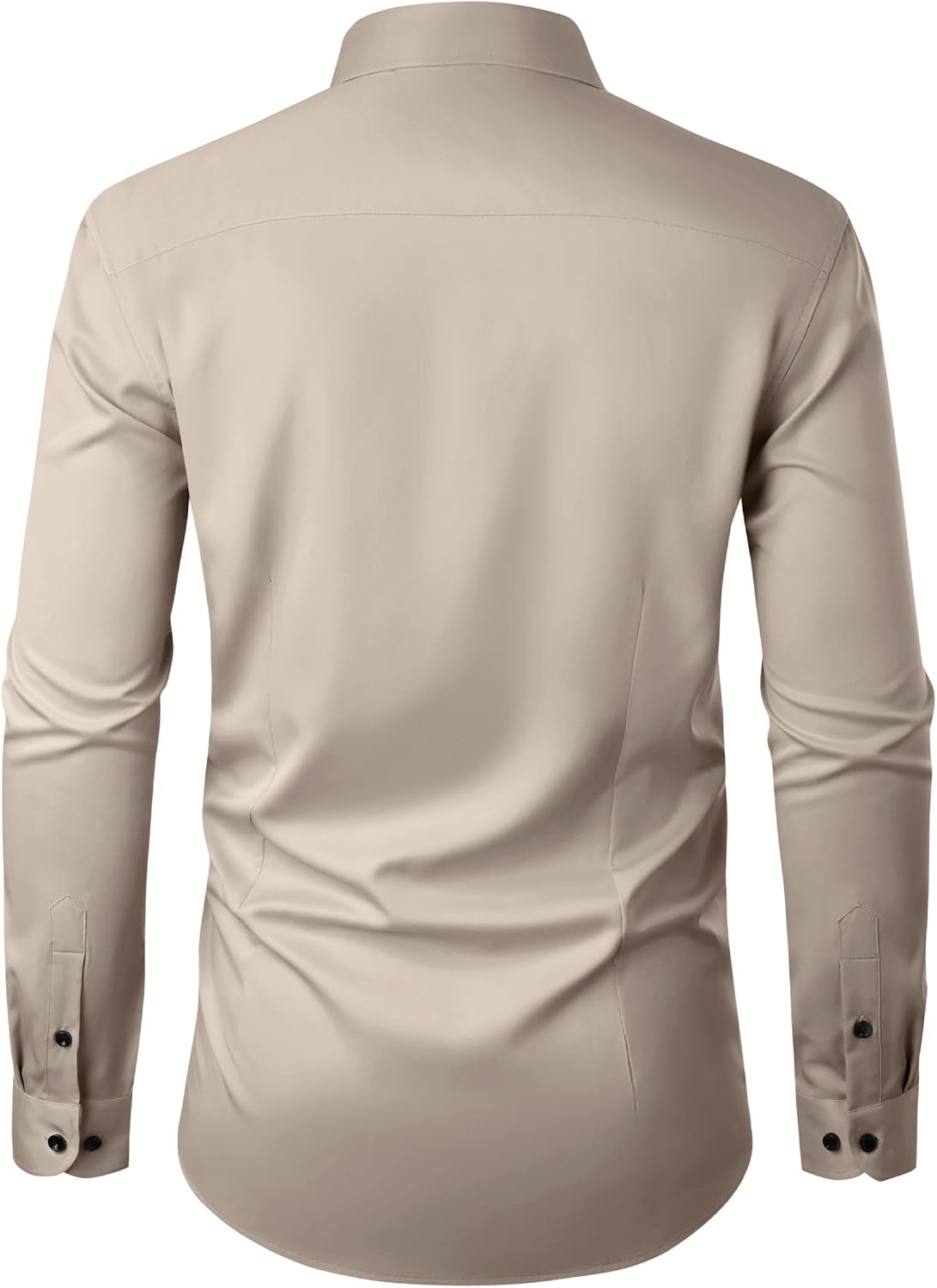 image:imageMens Dress Shirts Odor Resistant Long Sleeve Button Down Shirt StretchyTan