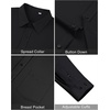 Alimens & Gentle Big and Tall Dress Shirts for Men with Pocket(2XL-6XL B＆T)(Black)