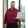 Alimens & Gentle Big and Tall Dress Shirts for Men with Pocket(2XL-6XL B＆T)(Burgundy)