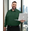 Alimens & Gentle Big and Tall Dress Shirts for Men with Pocket(2XL-6XL B＆T)(Dark Green)