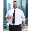 Alimens & Gentle Big and Tall Dress Shirts for Men with Pocket(2XL-6XL B＆T)(White)