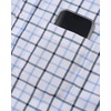 Alimens & Gentle Plaid Mens Short Sleeve Button Down Shirts with Pocket(Black Blue Check)