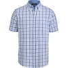 Alimens & Gentle Plaid Mens Short Sleeve Button Down Shirts with Pocket(Black Blue Check)