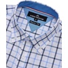 Alimens & Gentle Plaid Mens Short Sleeve Button Down Shirts with Pocket(Black Blue Check)