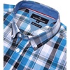 Alimens & Gentle Plaid Mens Short Sleeve Button Down Shirts with Pocket(Black Blue Plaid)