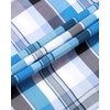 Alimens & Gentle Plaid Mens Short Sleeve Button Down Shirts with Pocket(Black Blue Plaid)