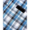 Alimens & Gentle Plaid Mens Short Sleeve Button Down Shirts with Pocket(Black Blue Plaid)