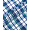 Alimens & Gentle Plaid Mens Short Sleeve Button Down Shirts with Pocket(Black Green Check)