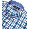 Alimens & Gentle Plaid Mens Short Sleeve Button Down Shirts with Pocket(Black Green Check)