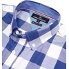 Alimens & Gentle Plaid Mens Short Sleeve Button Down Shirts with Pocket(Blue Buffalo)