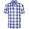 Alimens & Gentle Plaid Mens Short Sleeve Button Down Shirts with Pocket(Blue Buffalo)