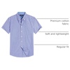 Alimens & Gentle Plaid Mens Short Sleeve Button Down Shirts with Pocket(Blue Gingham)