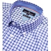 Alimens & Gentle Plaid Mens Short Sleeve Button Down Shirts with Pocket(Blue Gingham)